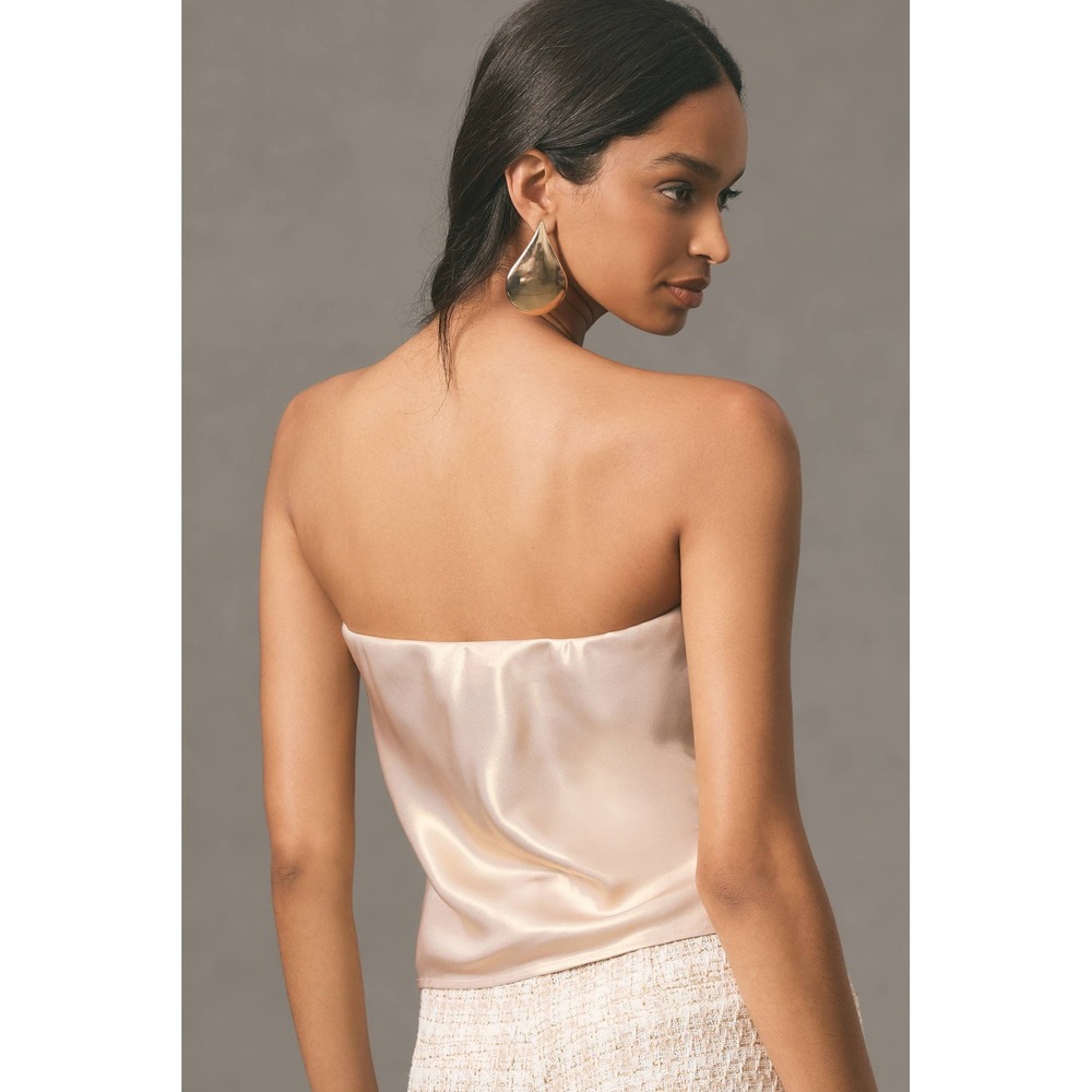 Anthropologie satin top champagne silk minimalist chic NWT - Picture 2 of 7